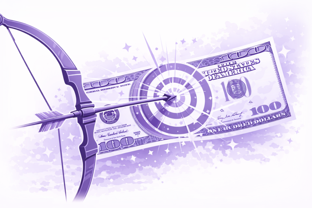 חץ ופולס על שטר מאה דולר